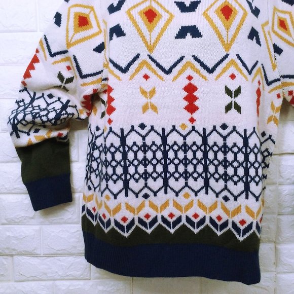 Paisley&Gray Mockneck Sweater Unisex-XL Slimfit Aztec Geometric Soft Wool Blend - Picture 3 of 11